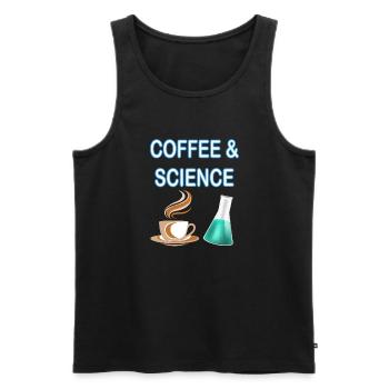 Café et science - ils vont de pair - Débardeur bio Premium Homme - noir - Devant - Michal (187cm)