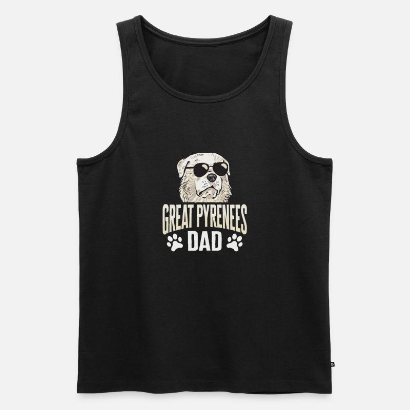Great Pyrenees Papa Hund Pyrenäen - Männer Premium Bio Tank Top - Schwarz
