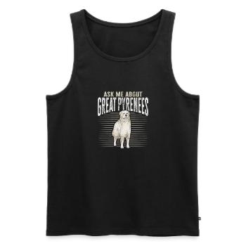 Fragen Sie mich über Große Pyrenäen - Männer Premium Bio Tank Top - Schwarz - Vorne - Michal (187cm)