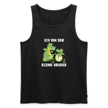 Drachen Kleiner Bruder - Ich bin der kleine Bruder - Männer Premium Bio Tank Top - Schwarz - Vorne - Michal (187cm)