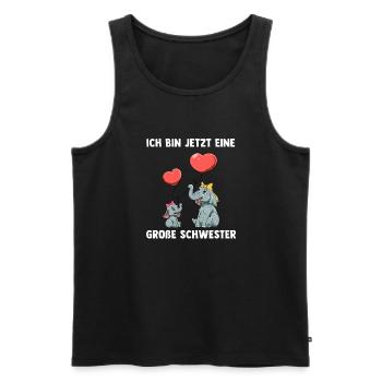 Elefanten Große Schwester Ich bin jetzt ein Große - Männer Premium Bio Tank Top - Schwarz - Vorne - AI Model Male 178 light (178cm)