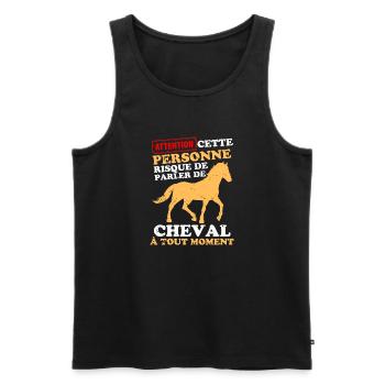 humour cheval cavalier 2 - Débardeur bio Premium Homme - noir - Devant - Michal (187cm)