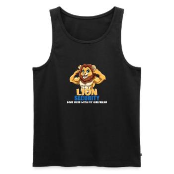 Strong Lion Security Dont Mess With My Girlfriend - Männer Premium Bio Tank Top - Schwarz - Vorne - Michal (187cm)