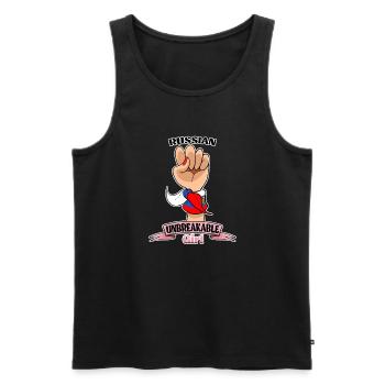 Russian Girl Unbreakable I Russian Heritage I - Männer Premium Bio Tank Top - Schwarz - Vorne - Michal (187cm)