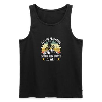 Fahrradfahrer Kein Umweg Zu Weit - Männer Premium Bio Tank Top - Schwarz - Vorne - Michal (187cm)