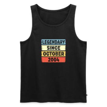 Legendary Since October 2004 18. Geburtstag - Männer Premium Bio Tank Top - Schwarz - Vorne - Michal (187cm)