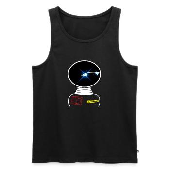 Roboter Weltraum Space beobachtet Warnschild - Männer Premium Bio Tank Top - Schwarz - Vorne - AI Model Male 178 light (178cm)