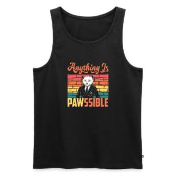 Cat Owner Lifestyle Vintage Cataholic Animal - Men's Premium Organic Tank Top - black - Front - Michal (187cm)