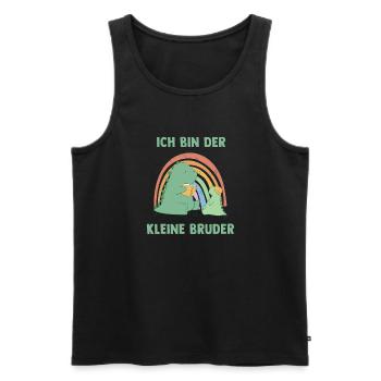 Dinosaurier Kleiner Bruder - Ich bin der kleine - Männer Premium Bio Tank Top - Schwarz - Vorne - Michal (187cm)