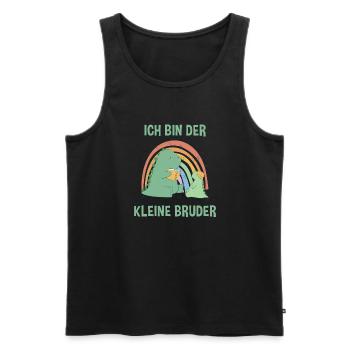 Dinosaurier Kleiner Bruder - Ich bin der kleine - Männer Premium Bio Tank Top - Schwarz - Vorne - Michal (187cm)