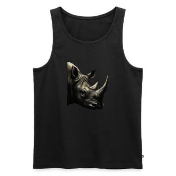 Cute Rhinoceros Rhino - Men's Premium Organic Tank Top - black - Front - Michal (187cm)