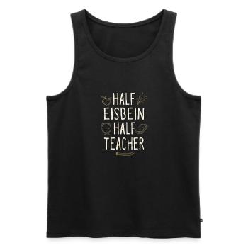 Half Eisbein Half Teacher Funny Professor Humor - Männer Premium Bio Tank Top - Schwarz - Vorne - Michal (187cm)