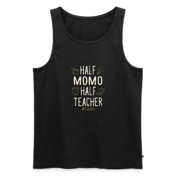 Moitié Momo Moitié Professeur Drôle Professeur Humour - Débardeur bio Premium Homme - noir - Devant - Michal (187cm)