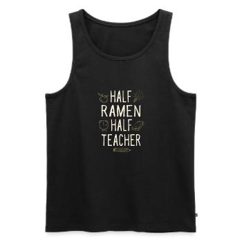 Half Ramen Half Teacher Funny Professor Humor - Men's Premium Organic Tank Top - black - Front - Michal (187cm)