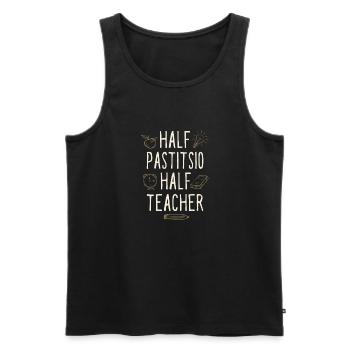 Half Pastitsio Half Teacher Funny Professor Humor - Men's Premium Organic Tank Top - black - Front - Michal (187cm)