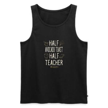 Half Avocado Toast Half Teacher Funny Professor - Männer Premium Bio Tank Top - Schwarz - Vorne - Michal (187cm)
