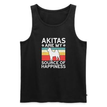 Akita Inu américain - Débardeur bio Premium Homme - noir - Devant - Michal (187cm)