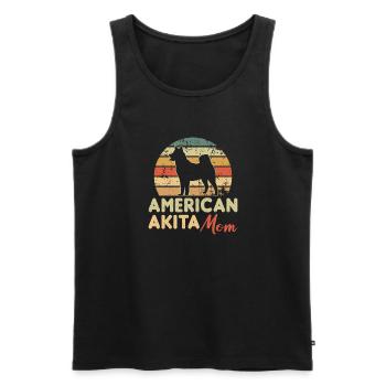 Akita Inu américain - Débardeur bio Premium Homme - noir - Devant - Michal (187cm)