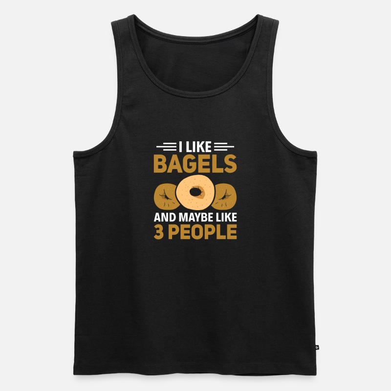 Bagel Spruch Geschenk - Männer Premium Bio Tank Top - Schwarz