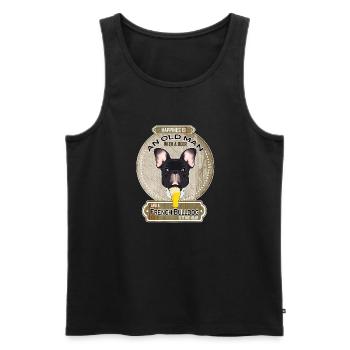 French Bulldog Dad Beer Lover - Männer Premium Bio Tank Top - Schwarz - Vorne - Michal (187cm)