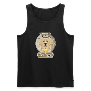 Golden Retriever Dad Beer Lover - Männer Premium Bio Tank Top - Schwarz - Vorne - Michal (187cm)