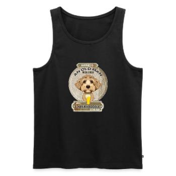 Labaradoodle Dad Beer Lover - Männer Premium Bio Tank Top - Schwarz - Vorne - Michal (187cm)