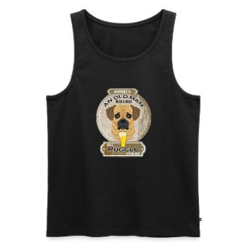 Puggle Dad Beer Lover - Männer Premium Bio Tank Top - Schwarz - Vorne - Michal (187cm)