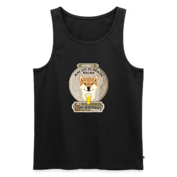 Shiba Inu Dad Beer Lover - Männer Premium Bio Tank Top - Schwarz - Vorne - Michal (187cm)