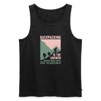 Camping en plein air Randonnée Backpacking - Débardeur bio Premium Homme - noir - Devant - Michal (187cm)