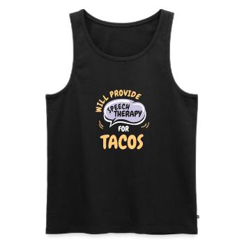 Fournir une orthophonie pour tacos drôles de parole - Débardeur bio Premium Homme - noir - Devant - Michal (187cm)