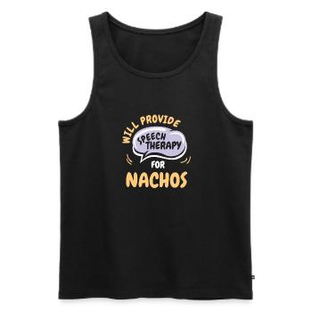 Provide Speech Therapy for Nacho's Funny Speech - Men's Premium Organic Tank Top - black - Front - Michal (187cm)
