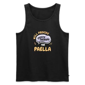 Fournir une orthophonie pour la parole drôle de paella - Débardeur bio Premium Homme - noir - Devant - Michal (187cm)