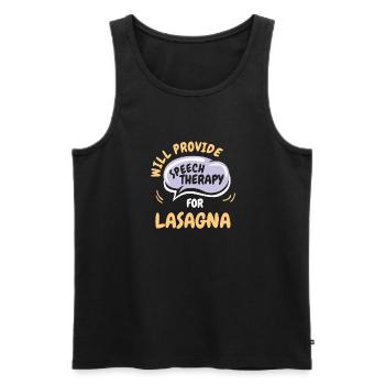Provide Speech Therapy for Lasagna Funny Speech - Männer Premium Bio Tank Top - Schwarz - Vorne - Michal (187cm)
