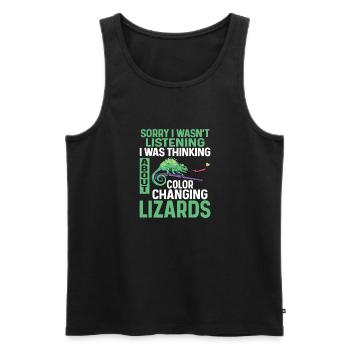 Herpétologiste des reptiles lézards caméléons - Débardeur bio Premium Homme - noir - Devant - AI Model Male 178 light (178cm)