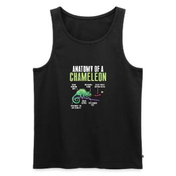 Caméléon, Lézard, Reptile, Herpétologiste - Débardeur bio Premium Homme - noir - Devant - Michal (187cm)