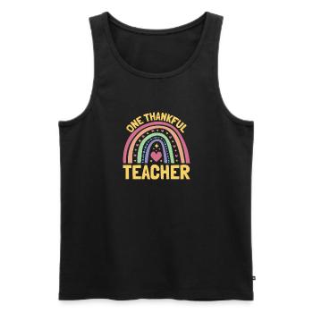 One Thankful Teacher Lehrer - Männer Premium Bio Tank Top - Schwarz - Vorne - Michal (187cm)