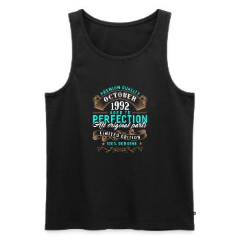 October 1992 - 30th birthday gift. Legend. - Men's Premium Organic Tank Top - black - Front - Michal (187cm)