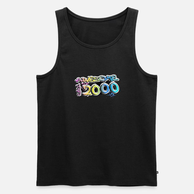Awesome since 2000 Graffiti Motiv - Männer Premium Bio Tank Top - Schwarz