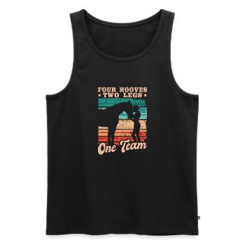 Reiterin Reiten Four Hooves Two Legs One Team - Männer Premium Bio Tank Top - Schwarz - Vorne - Michal (187cm)