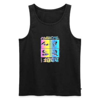 Awesome since 1999. Wakeboard Lifestyle - Männer Premium Bio Tank Top - Schwarz - Vorne - Michal (187cm)