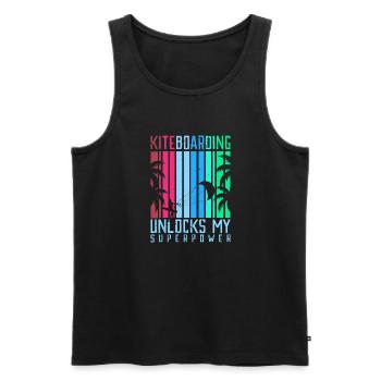 Le kitesurf déverrouille mon style de vie superpuissant - Débardeur bio Premium Homme - noir - Devant - Michal (187cm)