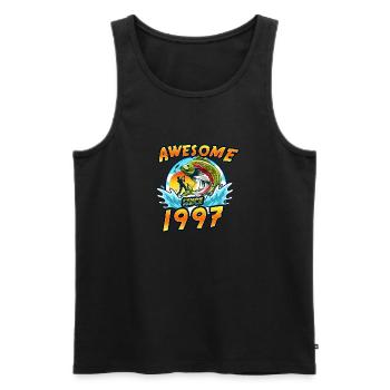 Awesome since 1997. Angel, Angler Geburtstag - Männer Premium Bio Tank Top - Schwarz - Vorne - Michal (187cm)