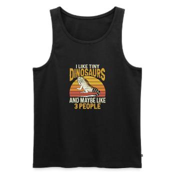 Leguan Eidechse Reptil Herpetologe - Männer Premium Bio Tank Top - Schwarz - Vorne - Michal (187cm)