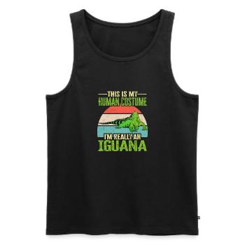 Leguan Eidechse Reptil Herpetologe - Männer Premium Bio Tank Top - Schwarz - Vorne - Michal (187cm)
