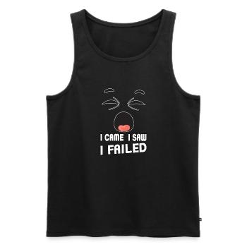 I came, I saw, I failed. Ich kam, sah und - Männer Premium Bio Tank Top - Schwarz - Vorne - AI Model Male 178 light (178cm)