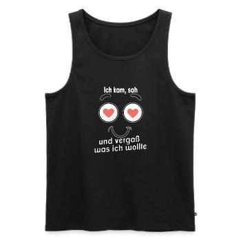 Ich kam, sah und vergaß was ich wollte. - Männer Premium Bio Tank Top - Schwarz - Vorne - Michal (187cm)