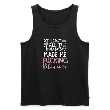Anxiety Depression Mental Health - Men's Premium Organic Tank Top - black - Front - AI Model Male 178 light (178cm)