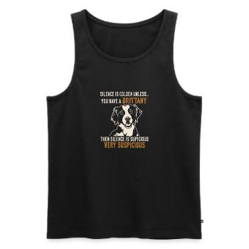 French Brittany Spaniel Epagneul Breton Gift - Men's Premium Organic Tank Top - black - Front - AI Model Male 178 light (178cm)