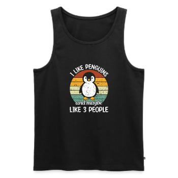 King Penguin Emperor Penguin Penguin Gift - Men's Premium Organic Tank Top - black - Front - AI Model Male 178 light (178cm)