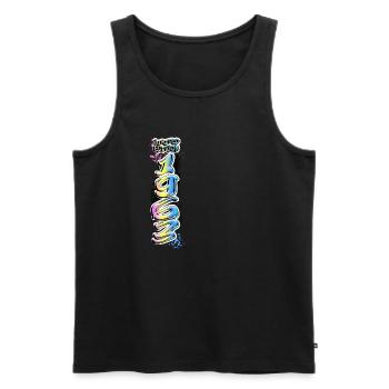 Limited Edition 1963 Graffiti - Men's Premium Organic Tank Top - black - Front - Michal (187cm)